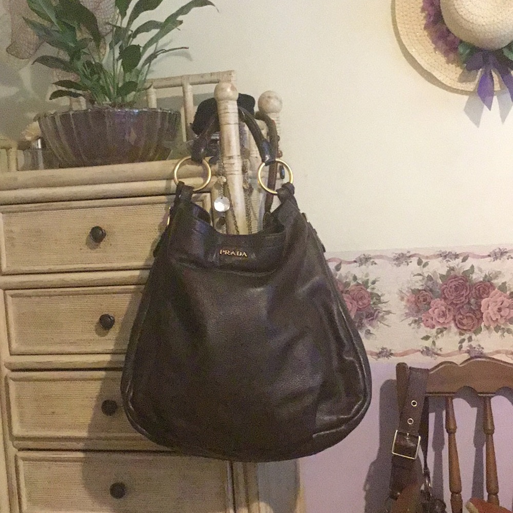 Prada XL vitello daino hobo bag